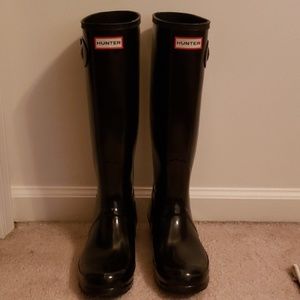 Hunter Tall Glossy Black Rain Boots